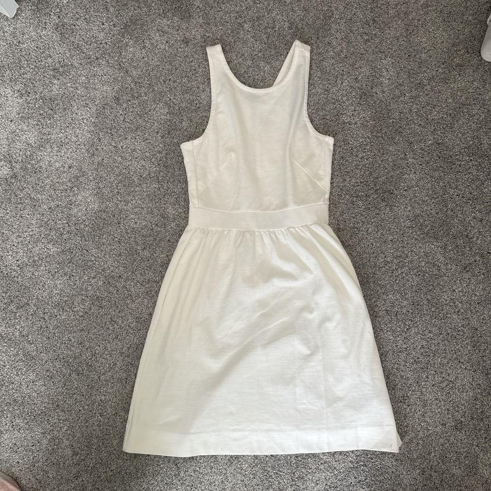 Madewell White Sleeveless Scoop Neck Sundress